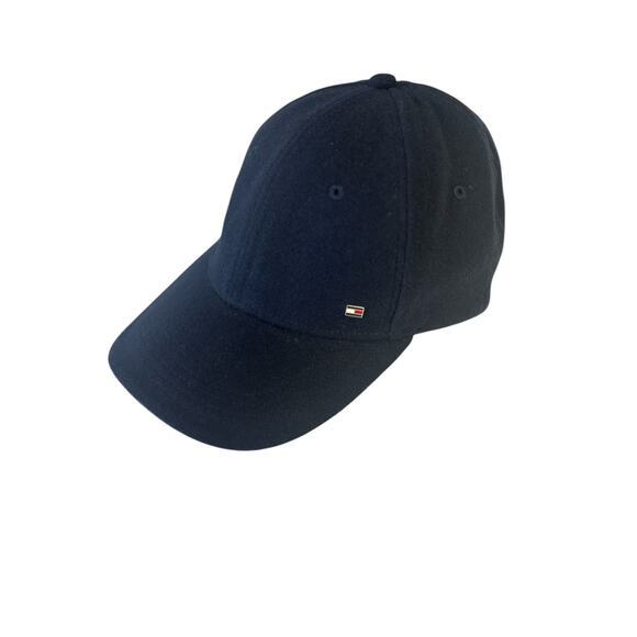 NEW Tommy Hilfiger Men's Navy Blue Corporate Enamel Wool Blend Strapback Cap - Picture 2 of 8